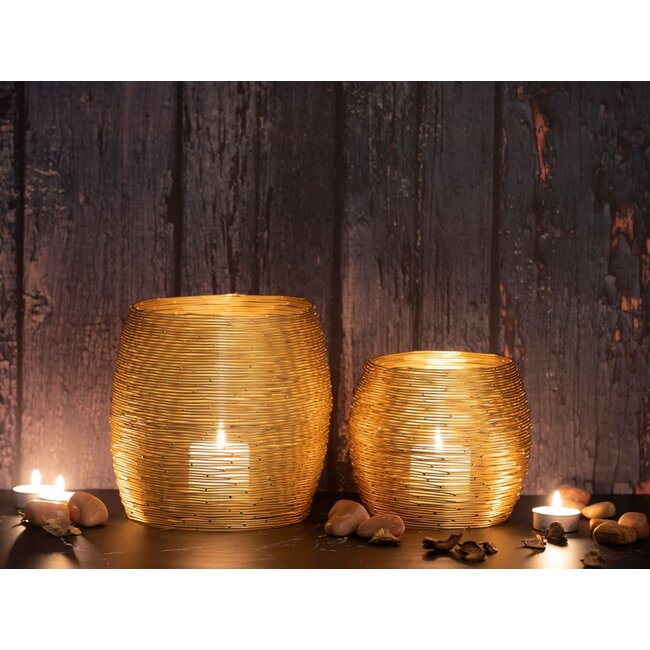 Dream-Living Set van 2 Luxe Lantaarns Parijs – Gouden Theelichthouders / Kandelaars
