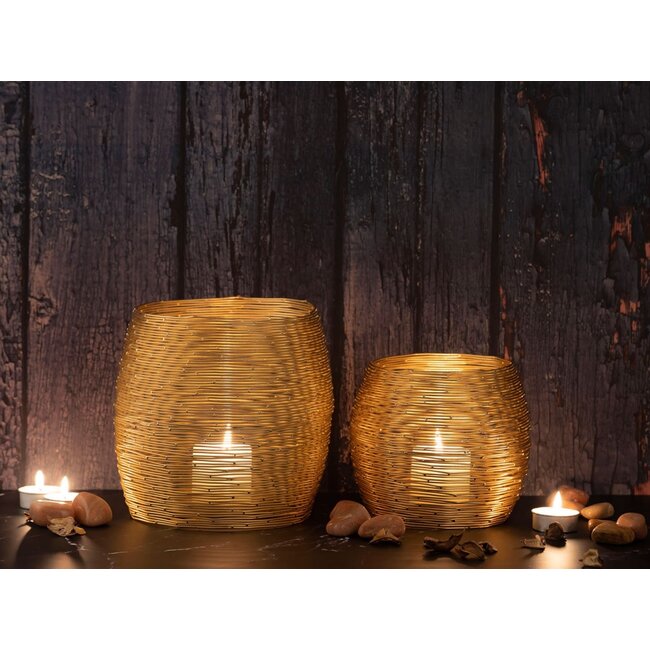 Dream-Living Set van 2 Luxe Lantaarns Parijs – Gouden Theelichthouders / Kandelaars