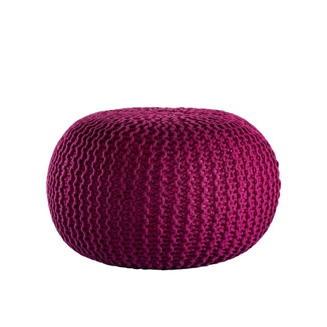 Dream-Living Duurzame poef Ø 45cm bordeauxrood voor binnen- buiten- zwembad