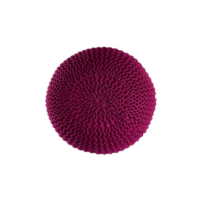 Dream-Living Duurzame poef Ø 45cm bordeauxrood voor binnen- buiten- zwembad