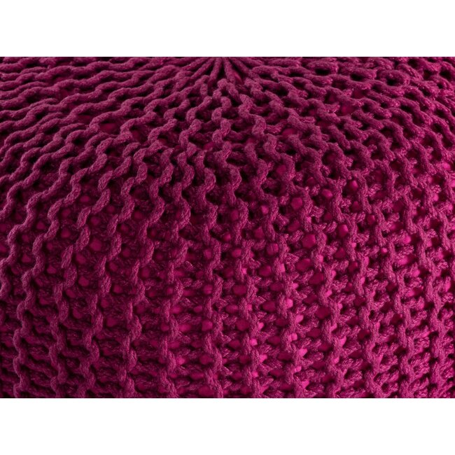 Dream-Living Duurzame poef Ø 45cm bordeauxrood voor binnen- buiten- zwembad