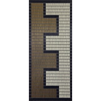 Sun Arts Vliegengordijn rits creme- goud - zwart 90x210 cm