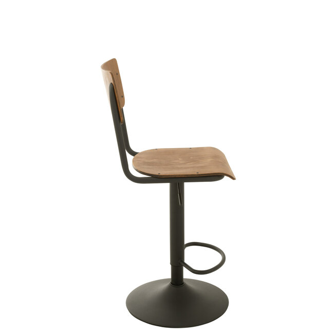 J-Line Industriële Barkruk Hout/Metaal Bruin
