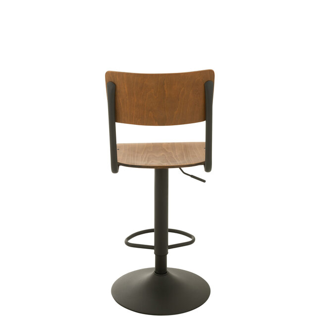 J-Line Industriële Barkruk Hout/Metaal Bruin