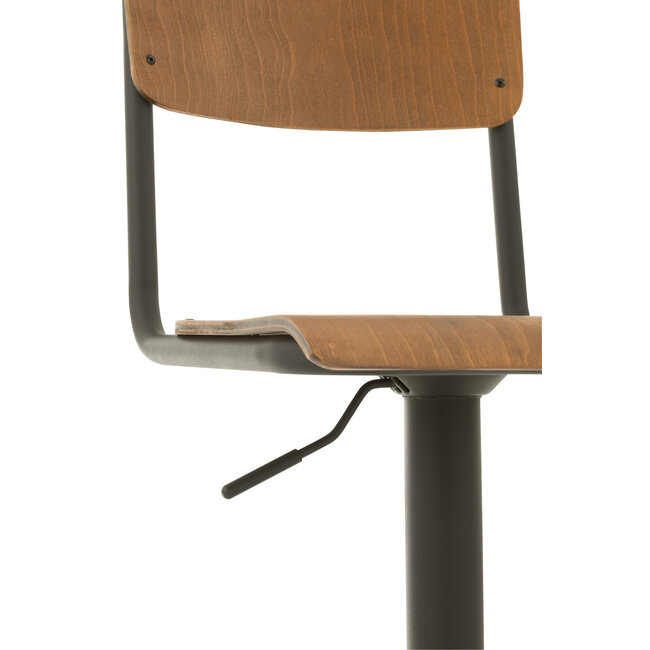 J-Line Industriële Barkruk Hout/Metaal Bruin