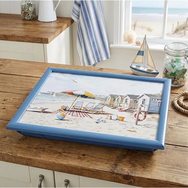 Lesser & Pavey Schootkussen laptray  Strandhuisjes 44x33x6cm
