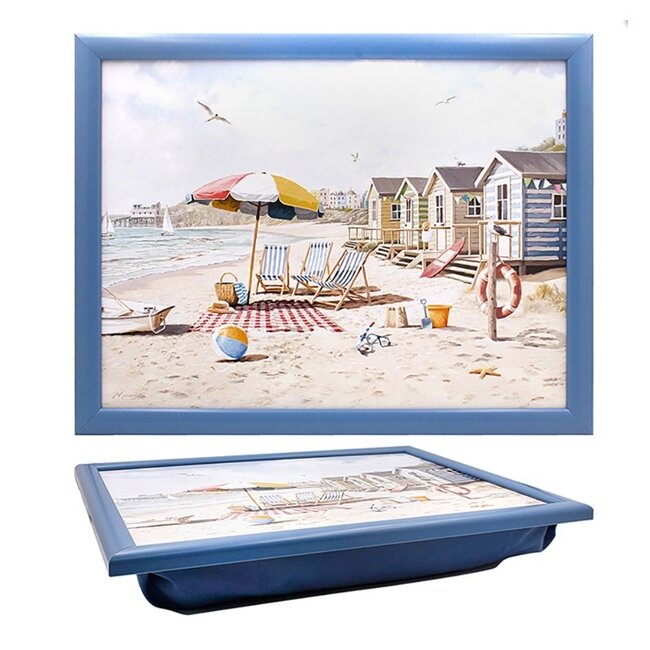 Lesser & Pavey Schootkussen laptray  Strandhuisjes 44x33x6cm