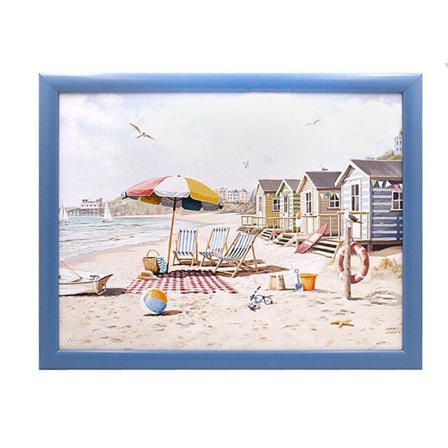 Lesser & Pavey Schootkussen laptray  Strandhuisjes 44x33x6cm