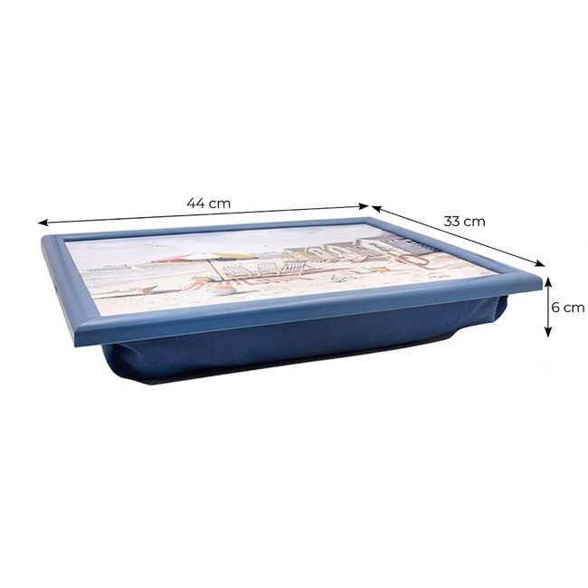 Lesser & Pavey Schootkussen laptray  Strandhuisjes 44x33x6cm