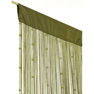 2Lif Helena Pearls Draadgordijn olive/olive 90x250cm 2Lif Helena Pearls Draadgordijn olive/olive 90x250cm