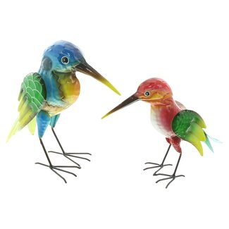 Dream-Garden Set van 2 Kleurrijke Metalen Vogels – Decoratie voor Tuin en Interieur