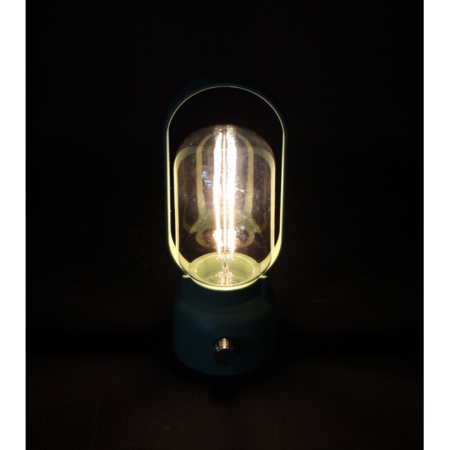 Dream-Living USB Oplaadbare LED Lantaarn  IP44 Groen – Dimbaar – Ø 8 x 22 cm