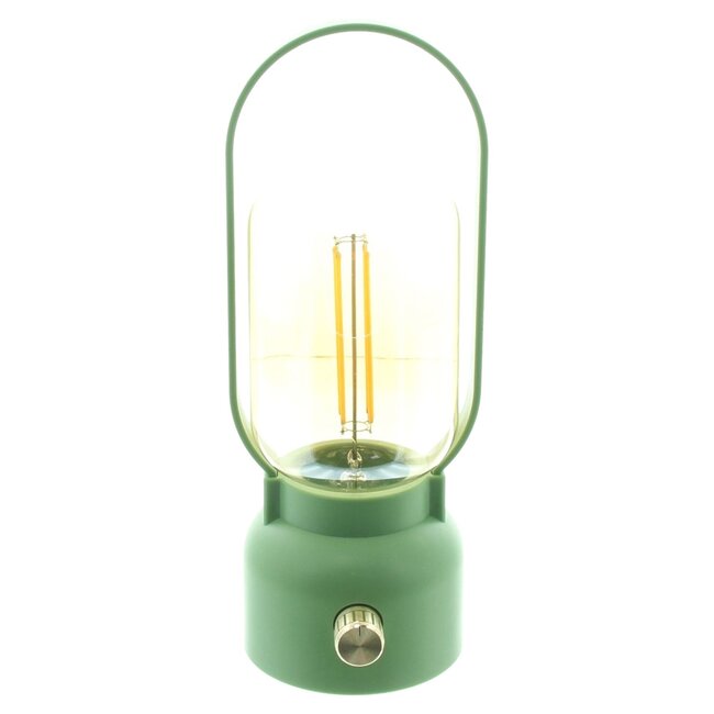 Dream-Living USB Oplaadbare LED Lantaarn  IP44 Groen – Dimbaar – Ø 8 x 22 cm
