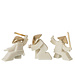 J-Line Beeldjes van vechtsporten, hars, wit/goud, assortiment van 3