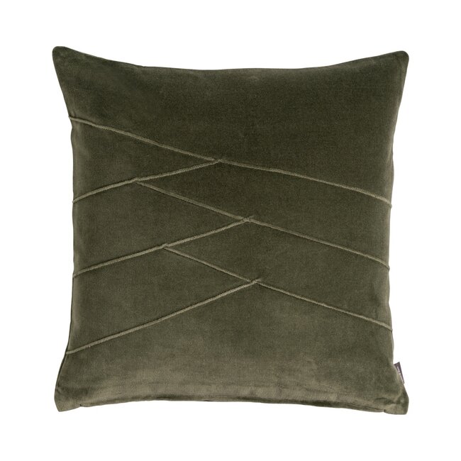 Linen & More Uneven Pintuck kussen groen 45x45cm