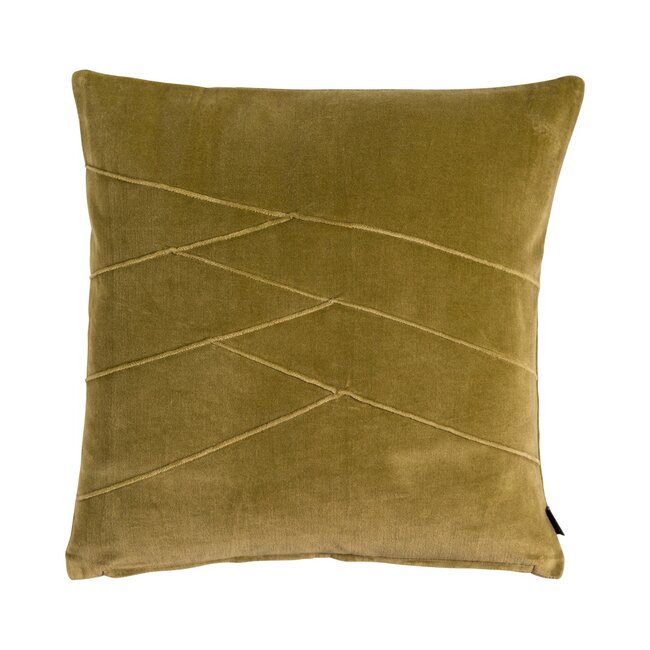 Linen & More Uneven Pintuck kussen khaki 45x45cm