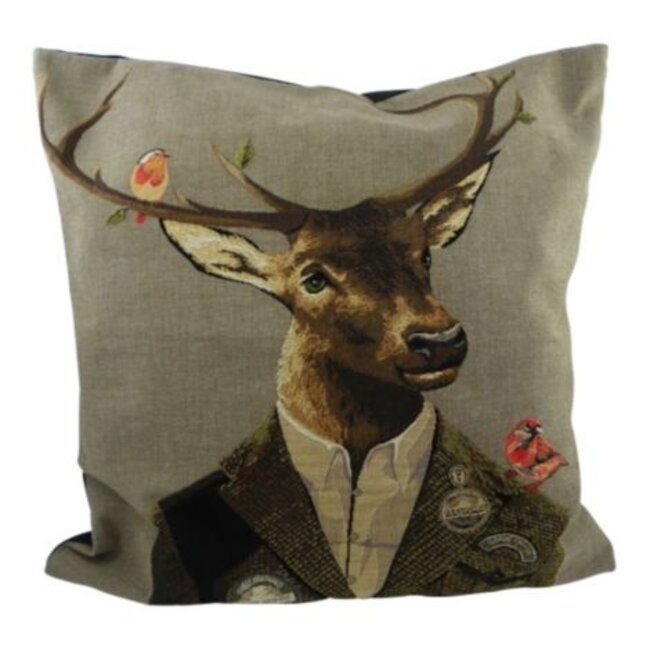 Mars & More gobelin kussen jager edelhert 45x45cm