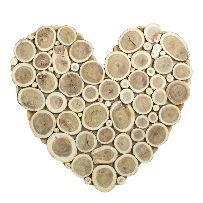 Mars & More hout mix wanddecoratie hart large 78cm