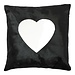 Mars & More kussen koe hart zwart 45x45cm