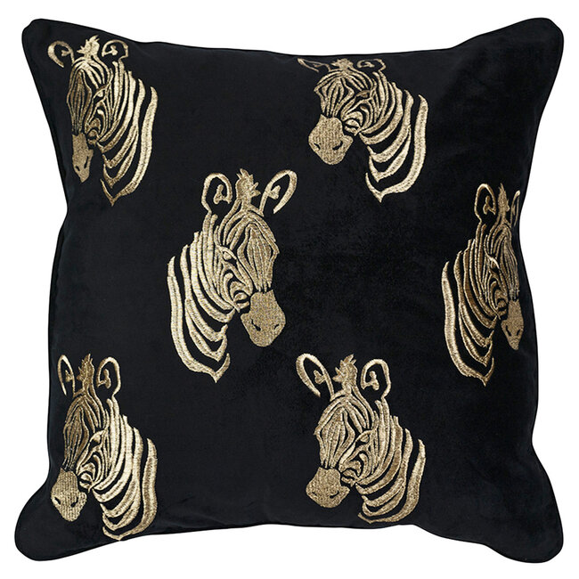 Mars & More *kussen fluweel zwart zebra 45x45cm*