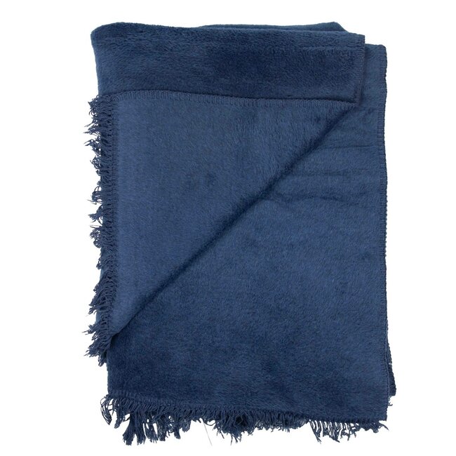 Mars & More plaid uni donker blauw xl 150x200cm