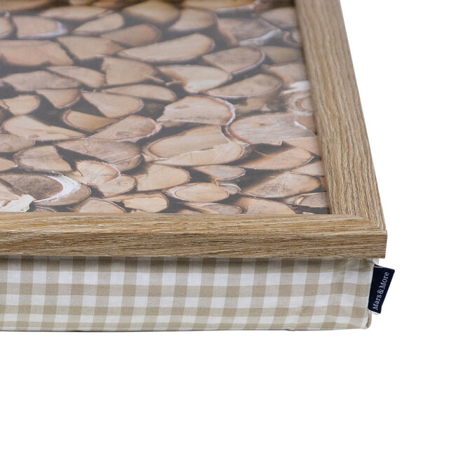 Mars & More schootkussen laptray haard hout 43x33cm
