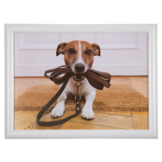Mars & More Schootkussen – Laptray – Dienblad met kussen - Laptoptafel - Schoottafel - Jack Russell met riem