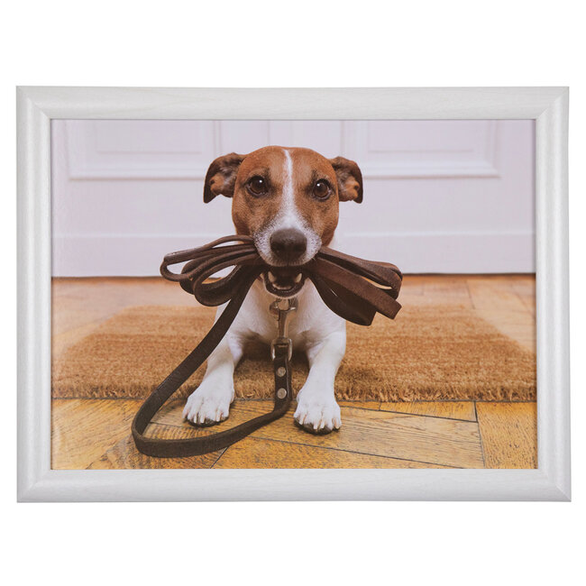 Mars & More Schootkussen – Laptray – Dienblad met kussen - Laptoptafel - Schoottafel - Jack Russell met riem 43x33cm