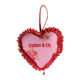 Linen & More Hart Dot Rosie Hangende Decoratie groot Linen & More Hart Dot Rosie Hangende Decoratie groot
