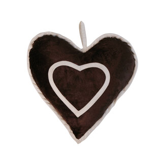 Linen & More Hart Valentin kussen bruin 25x23cm