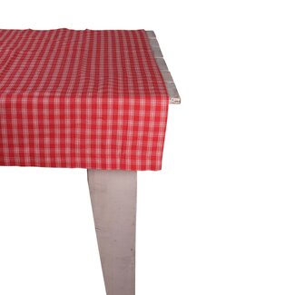 Linen & More Levy Ruit Tafelkleed Textiel rood 100x100cm