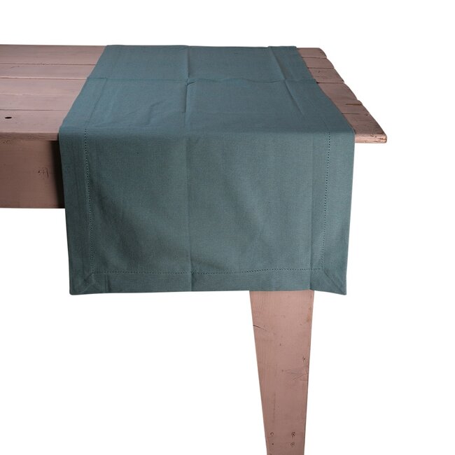 Linen & More Indi Tafelloper aqua 50x140cm