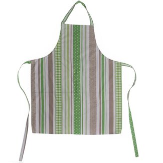 Linen & More Summer Strepen Schort groen beige 75x90cm