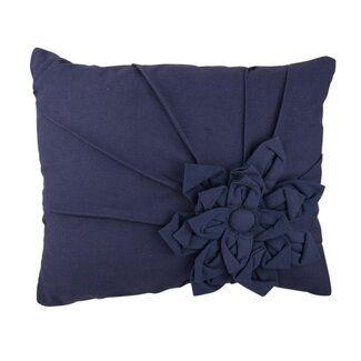 Linen & More Kussen Clare 35x45 dark blue