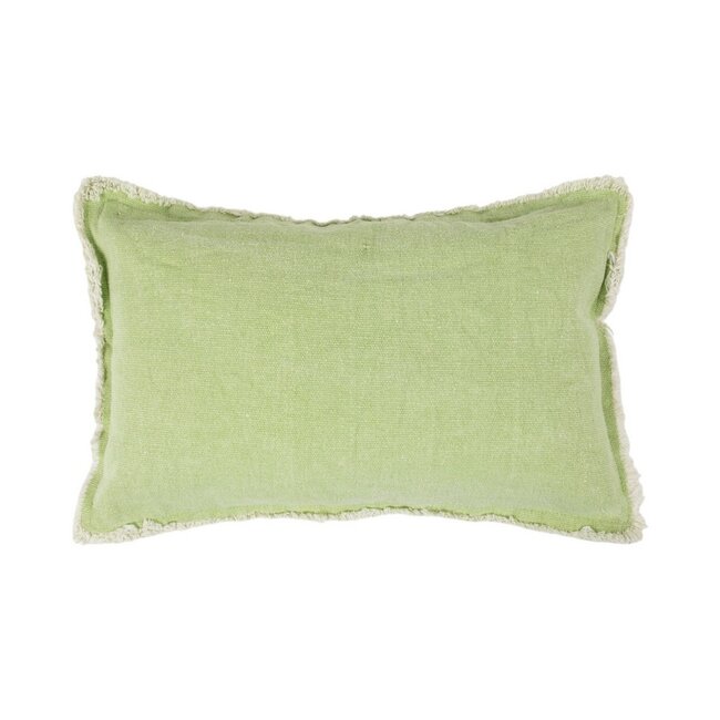Linen & More Heavy Stonewash kussen groen 30x50cm