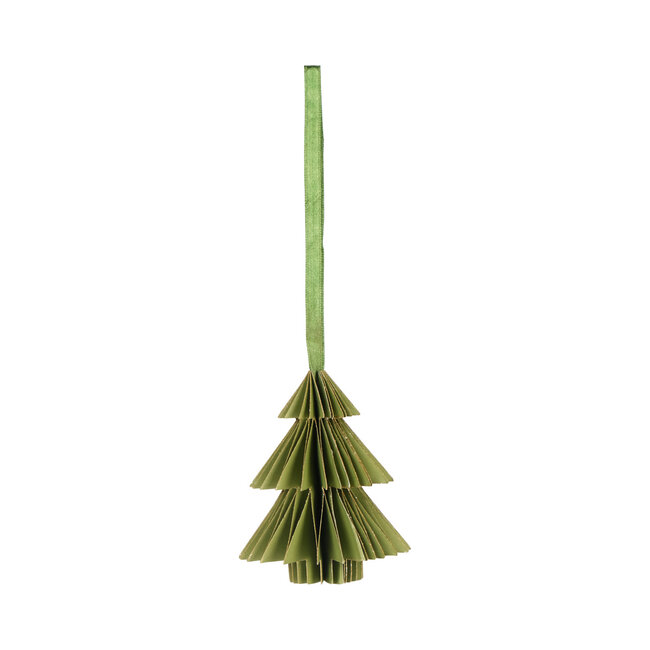 Linen & More X Mas Triangle Decoratief papieren ornament groen 8cm