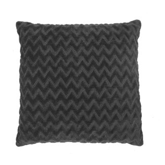 Linen & More Zigzag Fluweel kussen donkergrijs 45x45cm