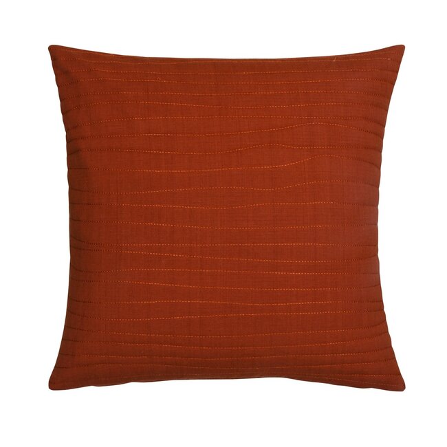 Linen & More Uneven Stitching kussen oranje 47x47cm