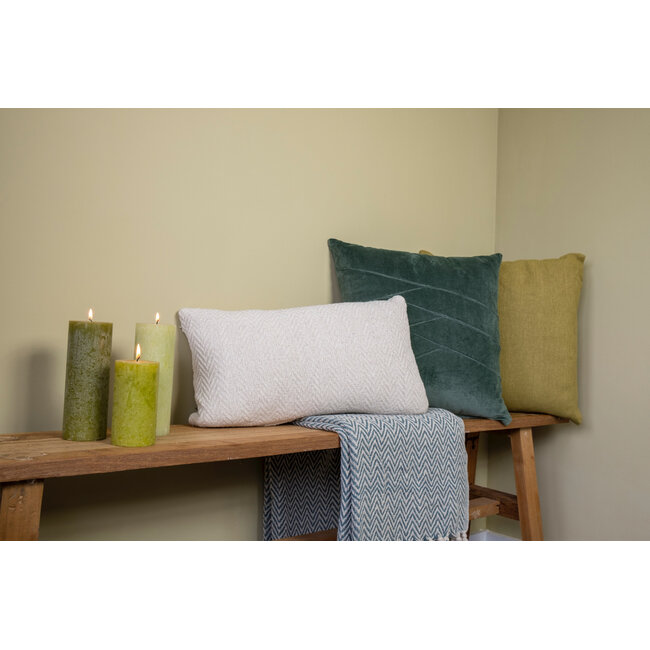 Linen & More Uneven Pintuck kussen blauw groen 45x45cm