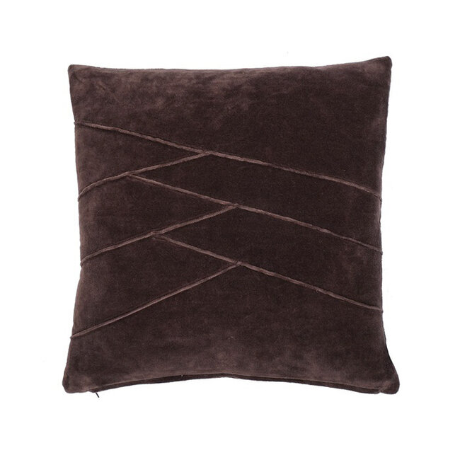 Linen & More Uneven Pintuck kussen bruin 45x45cm