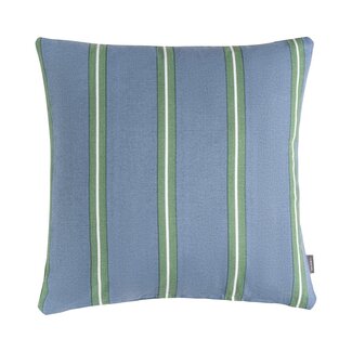 Linen & More Printed Strepen kussen blauw groen 45x45cm