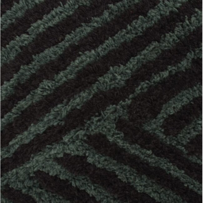 Linen & More Kingston kussen groen zwart 45x45cm