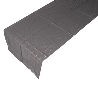 Linen & More Grijs With Tafelloper koper 50cm140cm