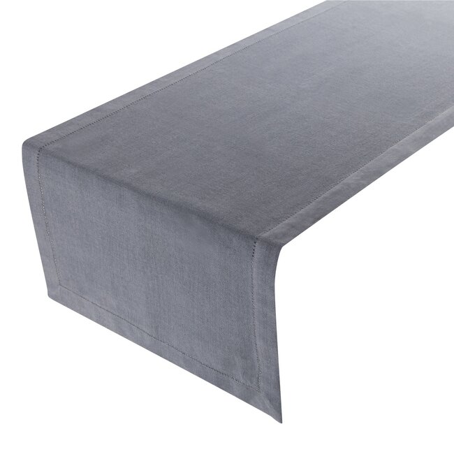 Linen & More Indi Tafelloper grijs 50x140cm