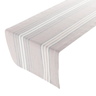 Linen & More Multi Streep Tafelloper grijs blauw 50x140cm