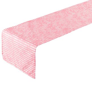 2Lif Little Strepen Outdoor Tafelloper roze 42x145cm