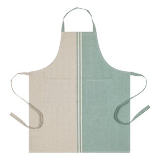 Linen & More Middle Strepen Schort groen 75x90cm