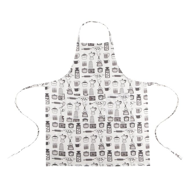 Linen & More Kitchentools Schort zwart/wit 75x90cm