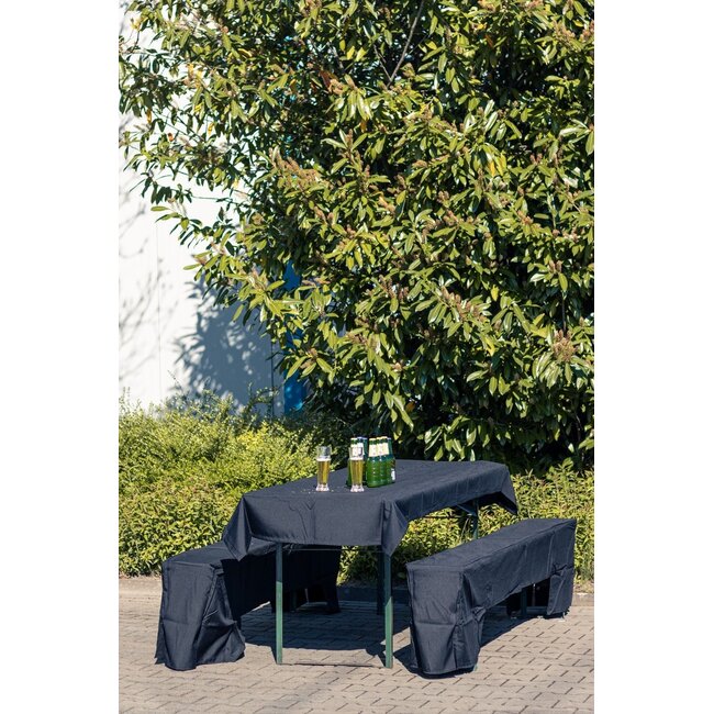 2Lif Bier tafelset textiel zwart 9350 1st 100x260cm/ 2st 220x25x45cm
