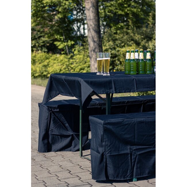 2Lif Beer Tableset Vlamvertragend zwart 9350 1st 100x260cm/ 2st 220x25x45cm